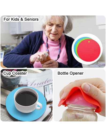 uxcell 3 Almohadillas Abridor de Tarros Silicona Antideslizantes