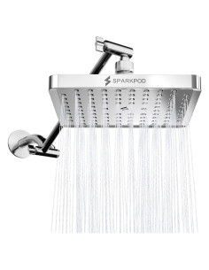 Cabezal de Ducha Cuadrado SparkPod 20cm con Brazo 28cm