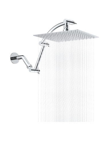 Cabezal de Ducha de Lluvia Hibbent 25,4 cm Cromo Alta Presión