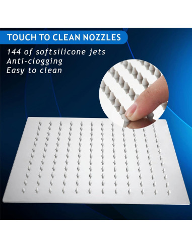 Cabezal de Ducha Voolan Cuadrado 30,48 cm Acero Inoxidable