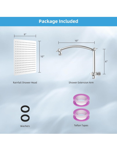Cabezal de Ducha de Lluvia Hibbent 25,4 cm Cromo Alta Presión