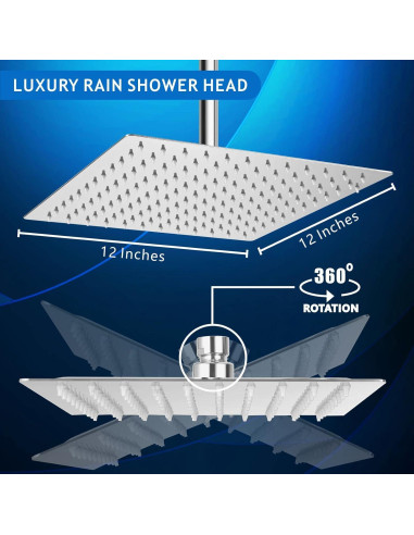 Cabezal de Ducha Voolan Cuadrado 30,48 cm Acero Inoxidable