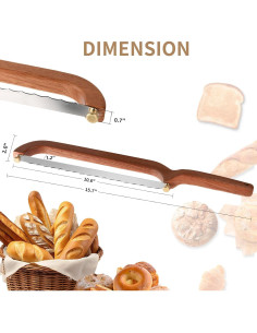 Cuchillo de Pan Uprichya 26.9 cm Acero Inoxidable Madera 2