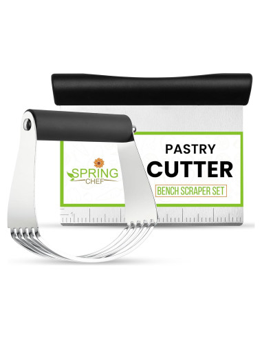 Mezclador de Masa y Raspador Spring Chef Acero Inoxidable
