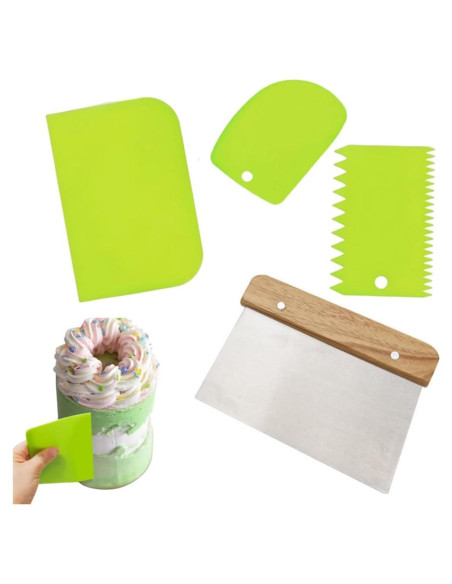 4 Raspadores de Banco MocareHealth para Hornear Verde