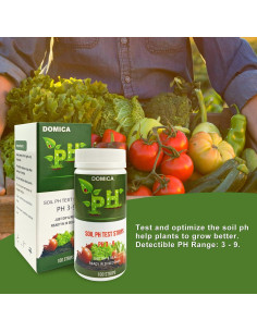 Kit de Prueba de pH del Suelo DOMICA 100 Tiras 3-9 2