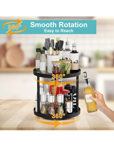 Organizador Giratorio de 2 Niveles Giikin para Especias 18x18x22 cm