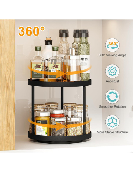 Organizador Giratorio de 2 Niveles Giikin para Especias 18x18x22 cm Organizador Giratorio de 2 Niveles Giikin para Especias 18x18x22 cm
