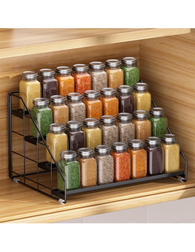 Organizador de Especias GIGIFTREE 4 Niveles Ajustable Negro