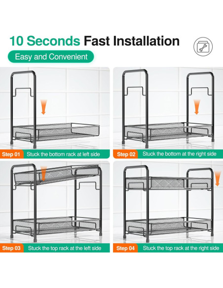 Organizador de Especias Xpatee 2 Niveles Antideslizante Negro