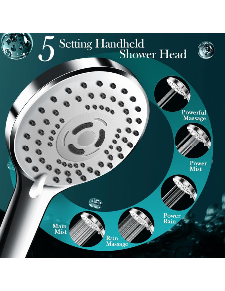 Combo Cabezal de Ducha Beekim 12" Lluvia y Mano Cromo