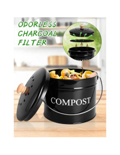 Contenedor de Compostaje Candco 3.63 kg Negro con Tapa 2