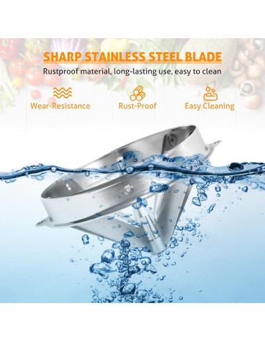 Cuchilla de 8 Secciones WICHEMI de Acero Inoxidable para Frutas y Verduras