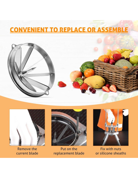 Cuchilla de 8 Secciones WICHEMI de Acero Inoxidable para Frutas y Verduras