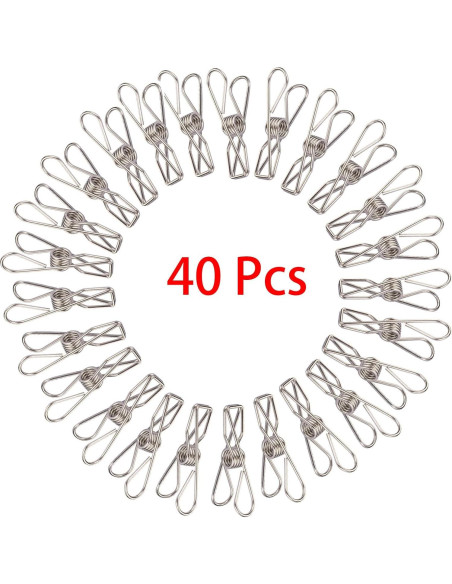 Clip de Patatas YIKANGHENG 40 Pcs Acero Inoxidable 4.32 cm