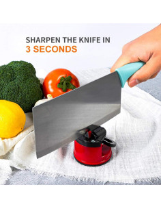 Afilador de cuchillos Flying Deer con base de succión rojo 2