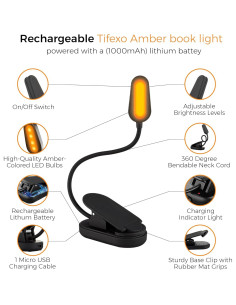 Luz de Lectura Ámbar Recargable con Clip - Shenzhen Yarrae 2