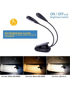 Luz de Atril Recargable GY con Clip y 8 LED 3 Niveles 2