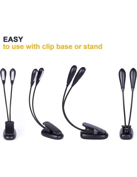 Luz de Atril Recargable GY con Clip y 8 LED 3 Niveles