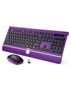 Combo Teclado y Ratón Inalámbricos KOPJIPPOM con Reposamuñecas