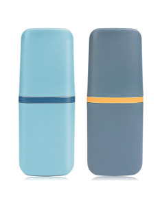 Estuche de Cepillo de Dientes Molain 2 Piezas Verde y Azul