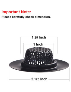 Paquete de 2 Filtros de Drenaje Hilltop Acero Inoxidable Negro 2