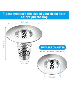 Filtros de Drenaje Mestream Acero Inoxidable 2 Piezas 30-40mm 2