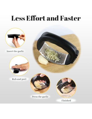 Prensa de Ajo YONHTUTU Acero Inoxidable con Pelador