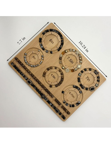 Tablero de cuentas NOAVAOL de bambú para joyería DIY 26x19cm