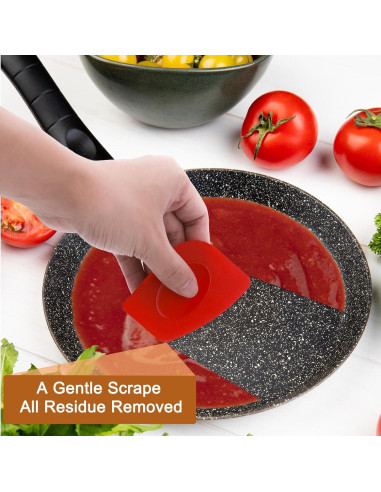 Juego de 3 Raspadores de Sartén WLLHYF Rojo Sin Rayones