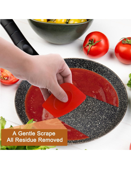 Juego de 3 Raspadores de Sartén WLLHYF Rojo Sin Rayones Juego de 3 Raspadores de Sartén WLLHYF Rojo Sin Rayones