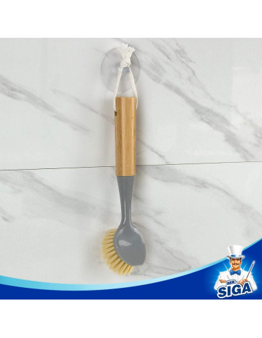 Cepillo para Platos MR.SIGA con Mango de Bambú - Paquete de 2