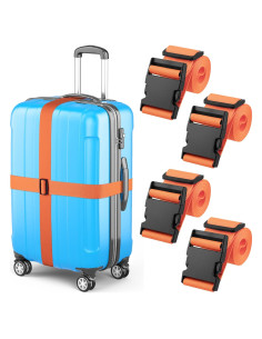 Correas de Equipaje Mifflin Naranja 186 cm 4 Piezas Nylon