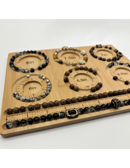 Tablero de cuentas NOAVAOL de bambú para joyería DIY 26x19cm