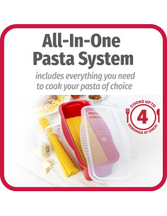 Cocinero de Pasta de Microondas GoodCook 4 Porciones Rojo 2