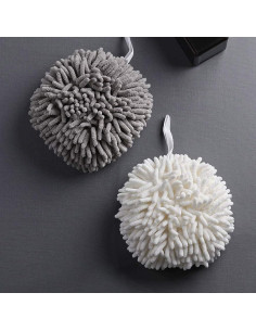 Set de 2 Toallas de Mano Microfibra WEIWODUZUN Blancas y Rosas 2