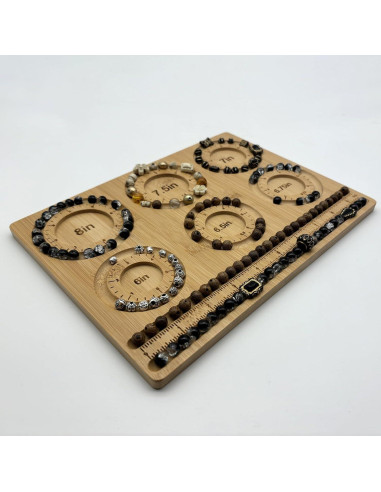 Tablero de cuentas NOAVAOL de bambú para joyería DIY 26x19cm