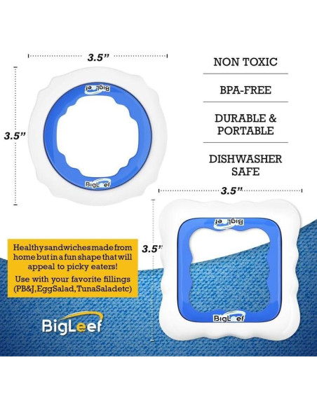 Cortador de Sándwich BigLeef Redondo y Cuadrado Apto Lavavajillas Cortador de Sándwich BigLeef Redondo y Cuadrado Apto Lavavajillas