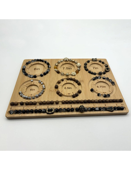 Tablero de cuentas NOAVAOL de bambú para joyería DIY 26x19cm