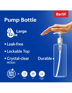 Botella de bomba Bar5F 1L clara para champú y loción 2
