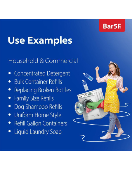 Botella de bomba Bar5F 1L clara para champú y loción