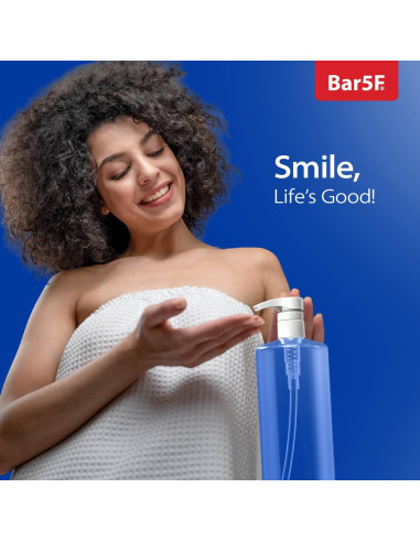 Botella de bomba Bar5F 1L clara para champú y loción