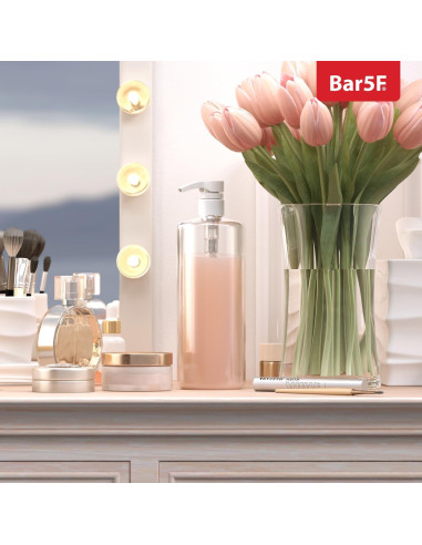 Botella de bomba Bar5F 1L clara para champú y loción