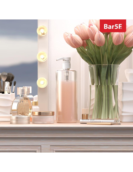 Botella de bomba Bar5F 1L clara para champú y loción