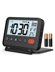 Reloj Despertador Digital MeesMeek Negro 10.16 cm LCD