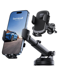 Soporte para Teléfono de Coche Lamicall 3-en-1 Negro