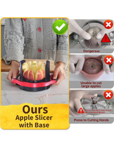 Cortador de Manzanas Newness 13 cm Acero Inoxidable Rojo 2