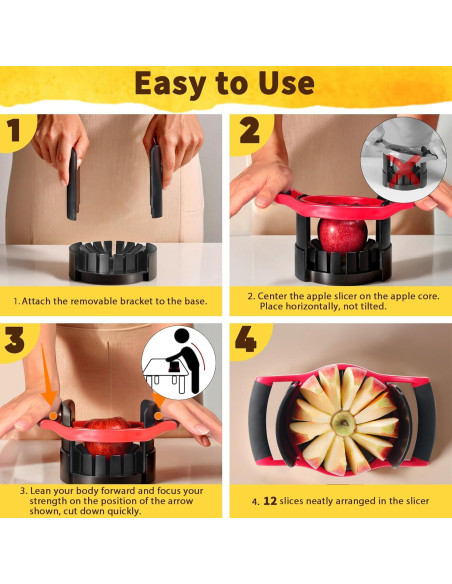 Cortador de Manzanas Newness 13 cm Acero Inoxidable Rojo