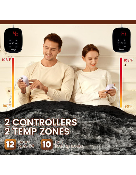 Manta Eléctrica Bearhug Queen 213x229 cm Doble Cara 10 Calores