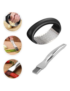 Cortador de Cebollín y Prensa de Ajo Acero Inoxidable